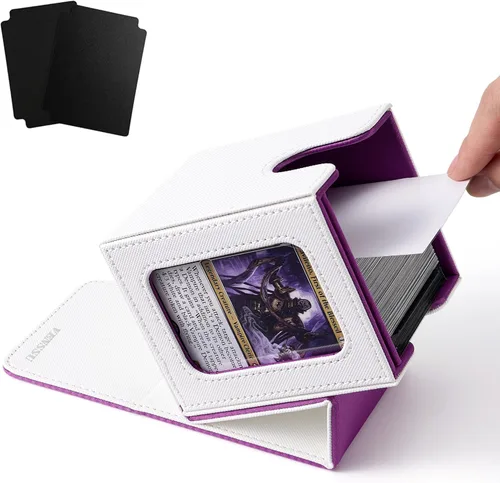 Miniatura 18 de Venssu MTG Caja de Mazos para Exhibición Commander, Caja de Mazos de Cartas que Cabe 100 Cartas con Doble Funda, Caja de Almacenamiento de Cartas