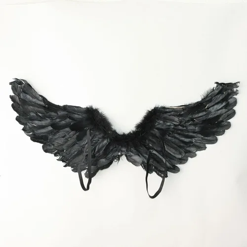Miniatura 6 de YOOJIA Halloween Angel Devil Feather Wings with Headband Fluffy Hair Hoop Costume Accessories for Christmas Dress Up Party