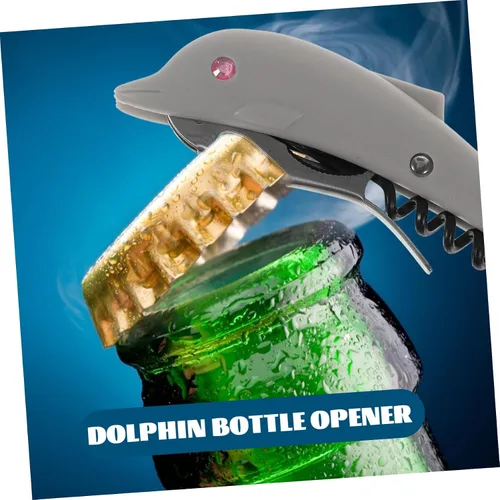 Miniatura 6 de DOITOOL Abridor de botellas, 2 piezas, abrebotellas de cerveza, abrebotellas de vino, diseño de forma de delfín, suministros de barra