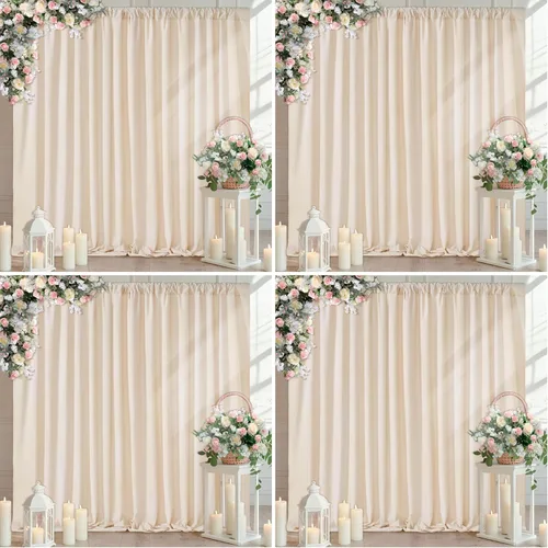 Miniatura 28 de Cortinas de Telón de Fondo Blanco de 2 Paneles 5 x 1,5 m de Poliéster, Telón de Fondo para Fotografía, Cortinas para Decoración de Fondo de Boda