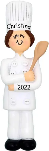 Miniatura 11 de Adornos de chef personalizados 2025 – Adorno de Navidad personalizado para panadero, adornos de alimentos, cocina de chef africano americano