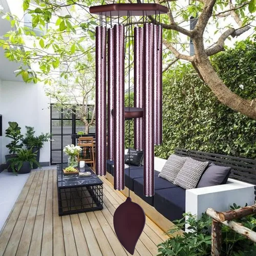 Campanas de Viento de Simpatía para Exterior Tono Profundo, Campanas Conmemorativas para la Pérdida de un Ser Querido, Campanas Grandes con 6 Tubos