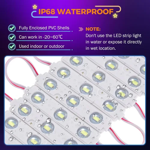 Miniatura 7 de BEAMNOVA Kit de luces comerciales azules de 100 pies, control remoto o de aplicación Bluetooth, transformador de fuente de alimentación de CA de 120