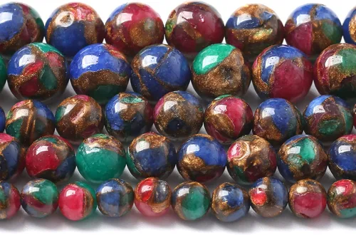 Miniatura 54 de 12MM 31 piezas de cuentas de cloisonné verdes, cuentas sueltas redondas para hacer joyas, pulseras DIY