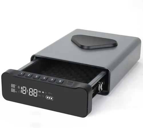 Miniatura 7 de FTOP - Caja fuerte biométrica para armas con huellas dactilares, reloj seguro para pistolas con carga inalámbrica 3 en 1 para reloj y teléfono
