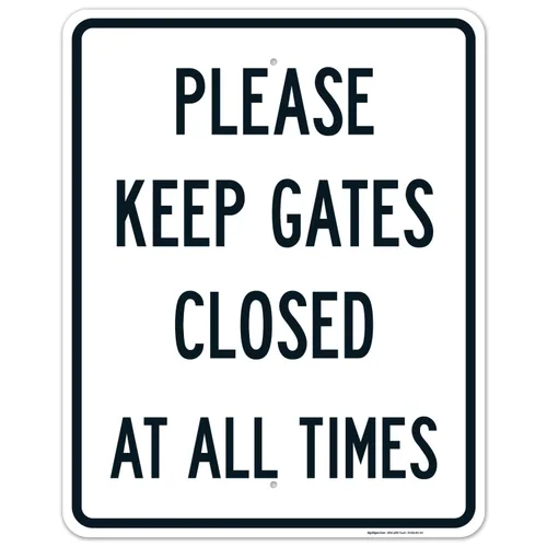 Miniatura 9 de Letrero con texto en inglés "Please Keep Gates Closed at All Times", 12 x 18 pulgadas, 3M EGP reflectante aluminio .063, resistente a