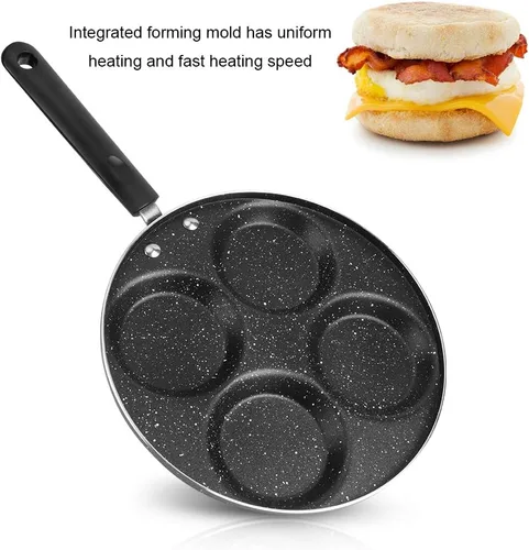 Miniatura 4 de HEEPDD Sartén antiadherente para huevos de 4 tazas, tortilla y panqueques de 9.6 pulgadas para desayuno, hamburguesa, bistec