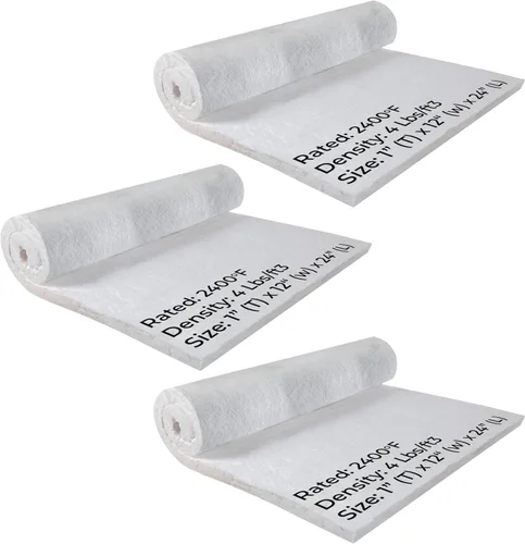 Miniatura 8 de SIMOND STORE Manta aislante de fibra de cerámica, densidad 4# 2400F, 1 "x 12" x 24 pulgadas, aislamiento ignífugo para chimenea, forja, horno