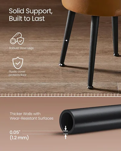 Miniatura 6 de VASAGLE Colección EKHO – Otomana de almacenamiento, taburete para silla de tocador, cuero sintético con costuras, moderno de mediados de siglo