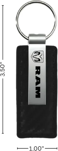 Miniatura 6 de AU-TOMOTIVE GOLD, INC. Llavero de cuero de fibra de carbono con licencia oficial para RAM (negro)