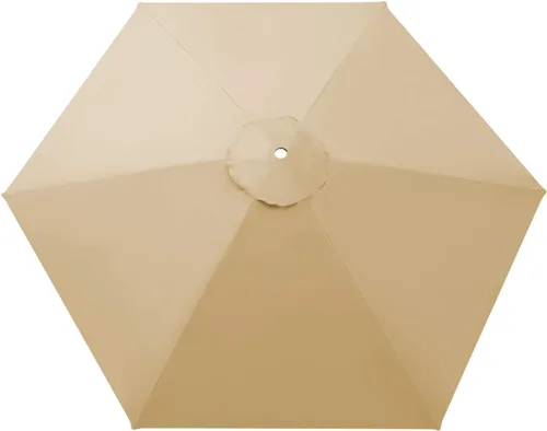 BenefitUSA Toldo para cubierta de paraguas de 9 pies y 8 costillas para patio de repuesto para exteriores, color beige