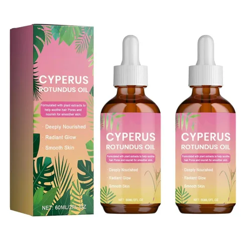 Aceite Cyperus Rotundus de 2 piezas para depilación, producto herbario natural reduce el crecimiento del cabello, adecuado para todo tipo de piel