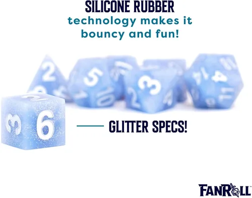 Miniatura 3 de FanRoll - Juego de dados DND de goma de silicona de borde afilado de 0.630 in: residuos glaciales, dados de juego de rol para Calabozos y Dragones