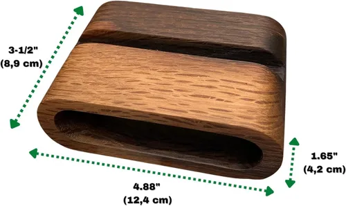 Miniatura 4 de Soporte para teléfono familiar de roble (tamaño grande, hecho para fundas de más de 1/2 pulgadas)