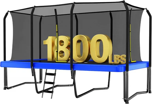 Zupapa 1800LBS Weight Capacity Rectangle Trampoline 10x17FT 9X15FT 8X14FT Outdoor Square Gymnastics Trampolines for Kids Adults Long Large Bid