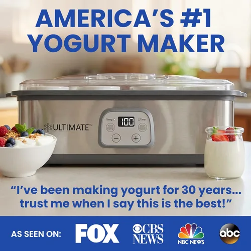Miniatura 2 de Ultimate Yogurt probiótico con control ajustable de tiempo y temperatura, hace billones de probióticos para una mejor salud intestinal, dos