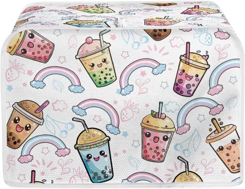 Miniatura 12 de chaqlin Cubierta para tostadora con estampado de chocolate, 2 rebanadas, resistente a las manchas, cubierta para horno de pan de diseño divertido