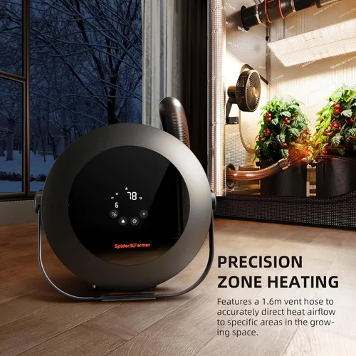 Miniatura 4 de Spider Farmer Calentador de tienda de cultivo, calentador portátil de 530 W con control de temperatura inteligente, temporizador de 24 horas