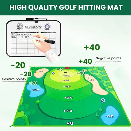 Miniatura 5 de Juego de batalla de golf LYDARZ, juego de práctica de golf de chipping, tapete de juego para diversión en el patio trasero y entrenamiento de swing