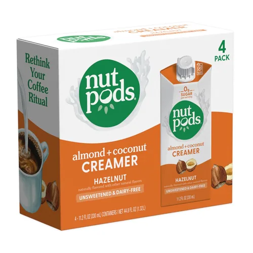 nutpods Crema de avellanas - Crema sin azúcar sin lácteos hecha de almendras y cocos - Crema keto, Whole30, sin gluten, sin OMG, vegana, sin azúcar,