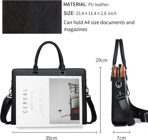 Miniatura 4 de FSD.WG Bolsa de negocios de cuero para portátil de hombro