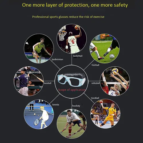 Miniatura 7 de Gafas deportivas – Gafas protectoras de baloncesto con lente extraíble y correa ajustable para gafas
