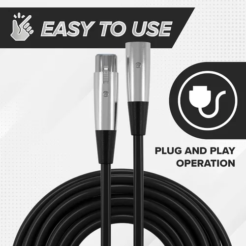 Miniatura 7 de THE CIMPLE CO Cable de extensión de micrófono XLR macho a XLR hembra de 10 pies, cable equilibrado de 0.236 in con conector de 3 pines