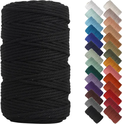 Miniatura 110 de NOANTA - Cuerda de macramé color beige natural, 1/8 pulgadas (3 mm) x 109 yardas (100 metros), cuerda de algodón colorido para colgar en la pared
