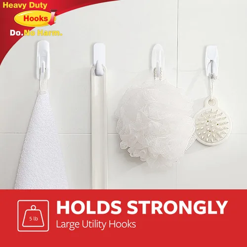 Miniatura 5 de 48 tiras colgantes grandes de repuesto, tiras adhesivas sin daños para ganchos de pared, tiras adhesivas para colgar fotos sin residuos removibles