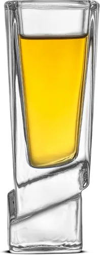 Miniatura 9 de JoyJolt Carre Vasos de tiro cuadrados con base pesada Set de 4, 1.8 onzas