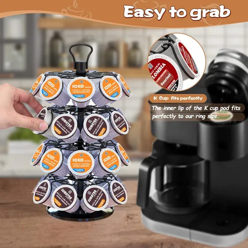 Miniatura 5 de BLACKSMITH FAMILY Carrusel de cápsulas de 36 K con diseño de fácil montaje, soporte para tazas K, soporte para tazas K, carrusel de taza K, soporte