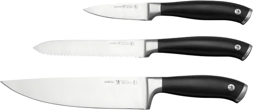 HENCKELS Forged Elite Razor-Sharp - Juego de cuchillos de cocina de 3 piezas, cuchillo de chef, cuchillo de pelar, cuchillo de pan, ingeniería