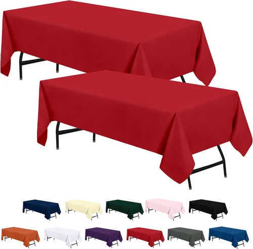 Miniatura 22 de Utopia Kitchen Mantel rectangular, 1 paquete, mantel lavable a máquina, mantel de poliéster para comedor, fiestas de bufé, pícnics, eventos, bodas
