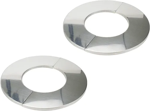 Miniatura 10 de Brida dividida de pared, placa de escudo redonda de acero inoxidable para tubo de 2"/51mm de diámetro, paquete de 4