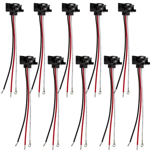10x Enchufe de Cable de 3 Hilos para Luz de Remolque de Camión Moldeado de 3 Clavijas Arnés Pigtail para Parada, Giro, Cola Sellada Redonda Ovalada,