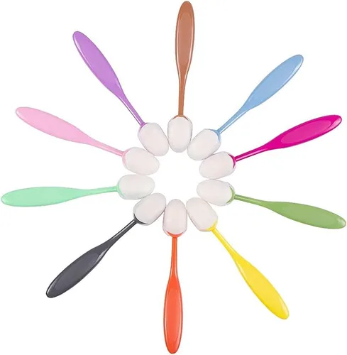 Miniatura 2 de Yoseng 10 pinceles de mezcla de tinta para hacer tarjetas, manualidades de papel surtido de amplia aplicación con mango de código de color y tapas