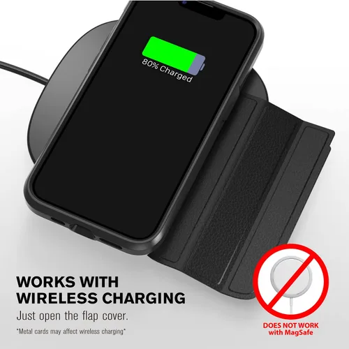 Miniatura 9 de VENA Funda tipo cartera compatible con Apple iPhone 13 Pro (6.1 pulgadas), vCommute (protección contra caídas de grado militar) Funda de piel