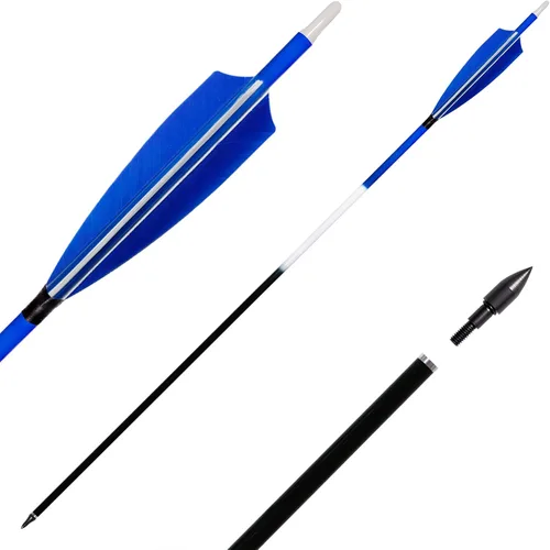 Miniatura 5 de 31Inch Carbon Arrows, Targeting Practice Hunting Arrow, Turkey Feather Fletching Arrow, with Removable Tips and nocks for Recurve & Compound Bow