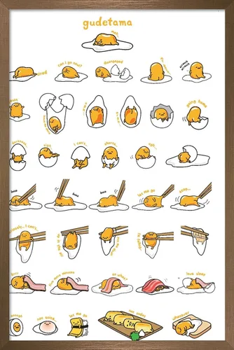 Miniatura 16 de Trends International - Póster de Gudetama con diseño de cuadrícula, para pared, 14.725 x 22.375 pulgadas, versión con marco de madera tipo granero