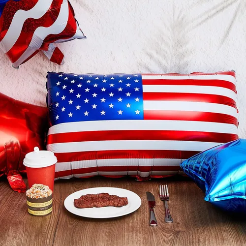 Miniatura 7 de Zhanmai 12 globos patrióticos de águila del 4 de julio, globos de Estados Unidos, rojo, blanco y azul, decoraciones de fiesta de aniversario del 250