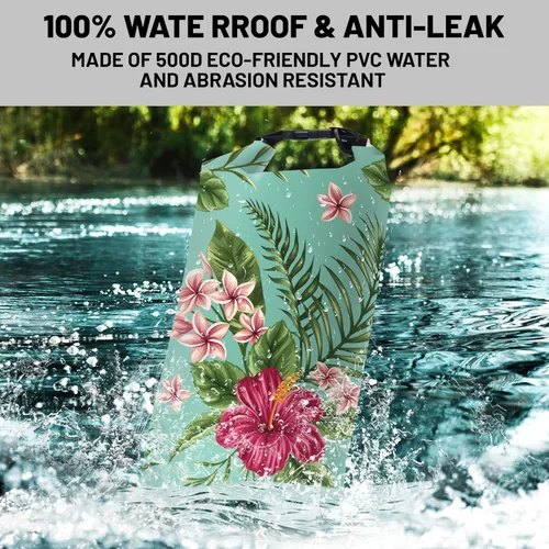 Miniatura 2 de Bolsa seca impermeable, con parte superior enrollable, acuarela tropical, hibisco, pequeña mochila impermeable de 5L/10L/20L, bolsas ligeras