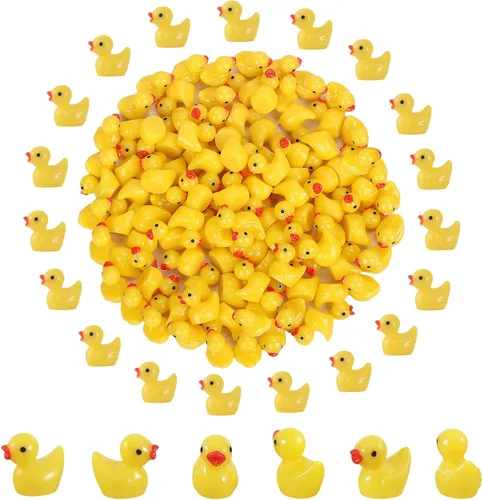 GADIEDIE 130 Piezas Mini Patos de Resina, Figuras en Miniatura Pato de Jardín de Hadas, Pequeño Pato de Resina para el Hogar Esconder Juego de