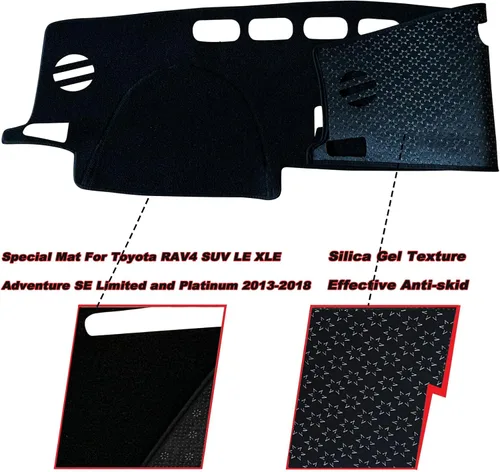 Miniatura 2 de Cubierta de tapete para salpicadero, consola central interior personalizada compatible con Toyota RAV4 SUV 2013, 2014, 2015, 2016, 2017, 2018