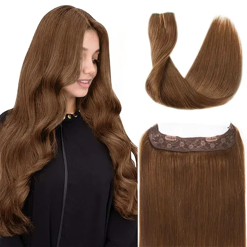 Miniatura 15 de Tinashe Extensiones de cabello humano real con alambre, lacio, 12 pulgadas, 2.47 onzas, rubio claro, con reflejos rubio dorado, extensiones