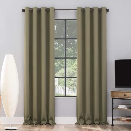 Miniatura 27 de Sun Zero Nordic - Juego de 2 paneles de cortinas con ojales de grado teatral extremo 100% opacas, 104" x 96" (2* 52" x 96"), cortinas opacas blanco