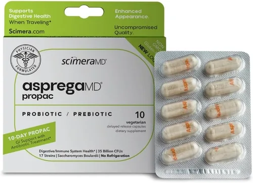 Miniatura 8 de Asprega 30CT - Suplemento probiótico + prebiótico 17 cepas, 35 mil millones de UFC liberación retardada Saccharomyces Boulardii para hombres