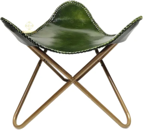 Miniatura 17 de Pie plegable de mariposa de cuero Acento de salón, camping, caminar, caza, senderismo, pesca, viajes (beige)