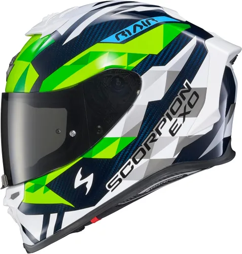 Miniatura 10 de ScorpionEXO R1 Air - Casco de motocicleta de cara completa de fibra de carbono con escudo Pinlock, bolsillos para altavoces listos para Bluetooth
