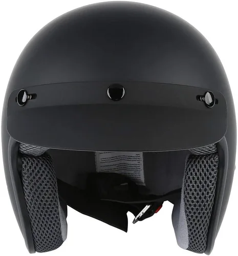 Miniatura 5 de TCMT Adult Motorcycle 3/4 Open Face Helmet with Visor Cafe Racer Cruiser DOT Approved Negro mate-A