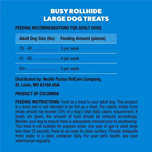 Miniatura 7 de Huesos de perro Purina Busy de cuero crudo Rollhide para razas pequeñas y medianas - (Paquete de 12) Bolsas de 3